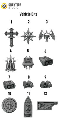 Vehicle Upgrade Bits- 10 Pack - Crimson Lords - Grey Tide Studios