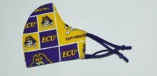 East Carolina University Pirates face mask Adult size Adjustable straps Washable
