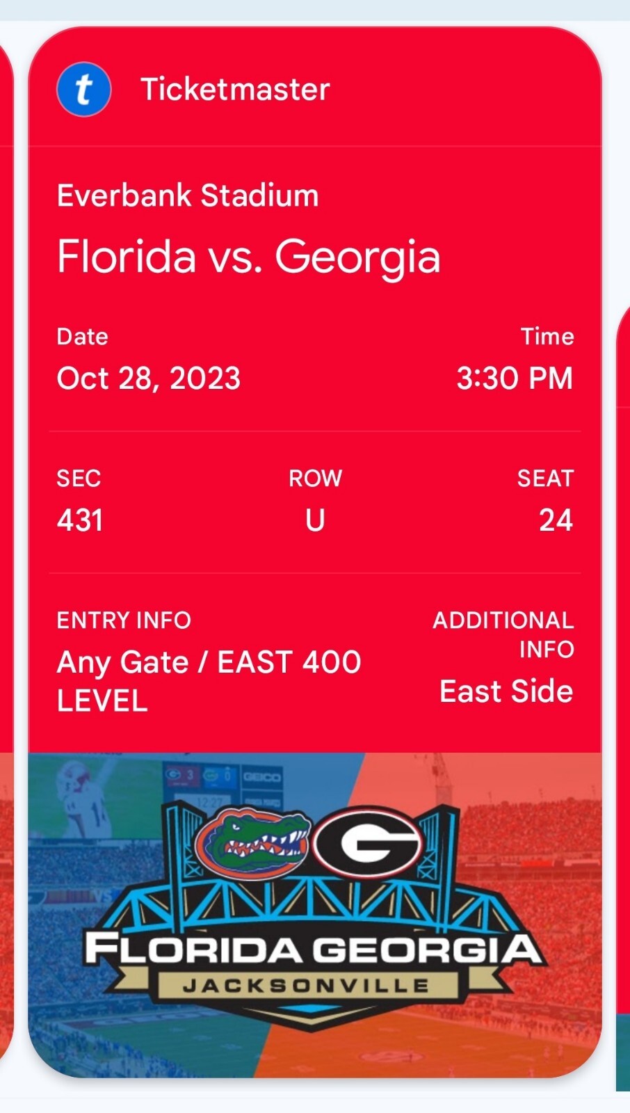 4 Tickets Florida Gators vs. Bulldogs Football eBay