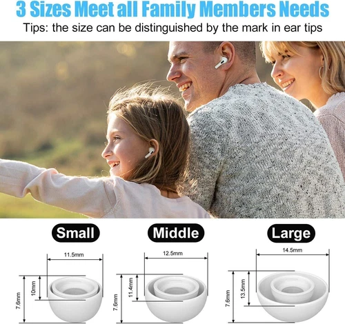 Soft Silicone  Ear Tips Ear Plug Earbuds Airpods Pro 1st / 2nd Generation  Cover - Picture 7 of 12