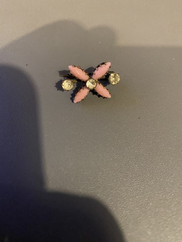 ANCIENNE BROCHE 1950, vintage, en métal et cabochons de strass , EUR 15,00 - FR