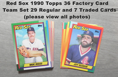 Boston Red Sox 1990 Topps Team Set 36 Factory Cards with Traded
