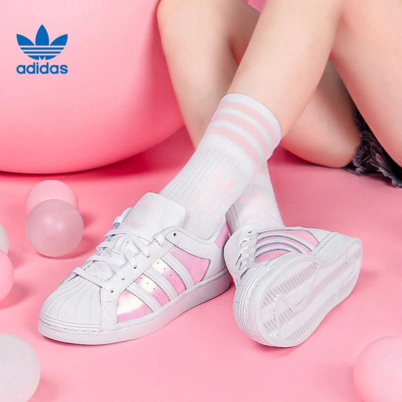Womens adidas pale pink superstar trainers hotsell