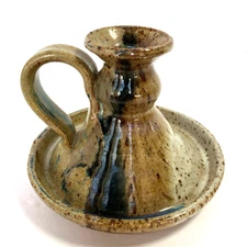 Studio Pottery Handmade Rustic Earthenware Candle Holder
