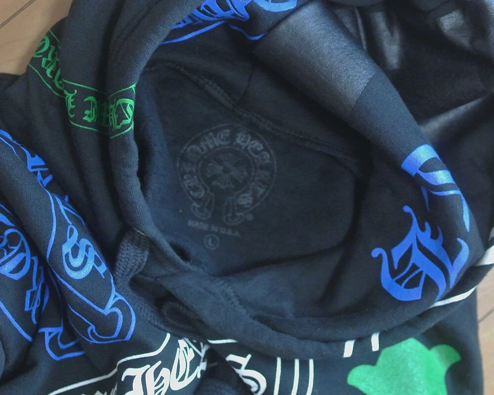 FELPA CON CAPPUCCIO CHROME HEARTS NUOVA MULTI LOGO