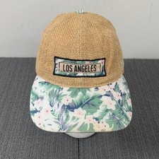 Los Angeles Baseball Snapback Hat Cap Tan Straw Floral Brim Essencial Unisex