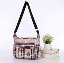 Ladies light weight Multi Pocket Nylon Cross Body Day Shopping Messenger Bag NEW
