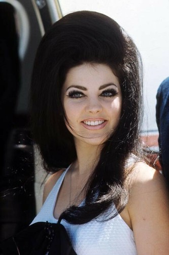 Priscilla Presley Smiling Portrait In White Dress 1960 s With Big Hair 