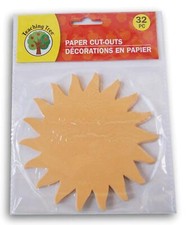 Paper Cutouts Orange Sun 32 Count
