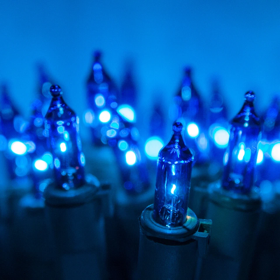 100 mini luzes de Natal ViviLuxe luzes azuis Natal casa festa iluminação 46 pés - Imagem 2 de 2