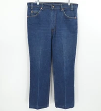 Vintage Levis Jeans Mens 36x29 Blue Dark Wash Bootcut Orange Tab Americana USA