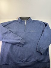 Columbia Mens 1/4 Zip Pullover Sweatshirt Sweater Fleece Sz XL 50  C Blue EUC 
