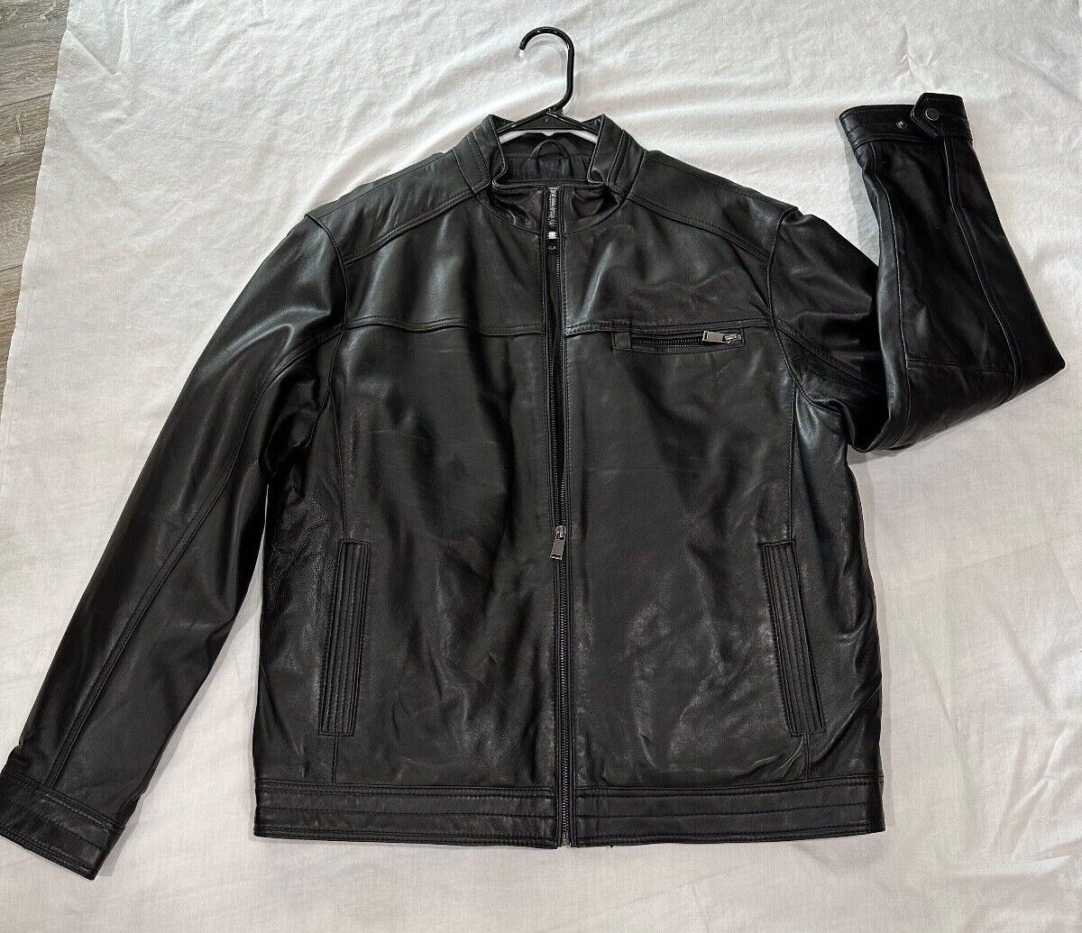 BOSTON HARBOR BLACK JACKET.. NEW ZEALAND LAMB.. EUC SOFT BUTTERY