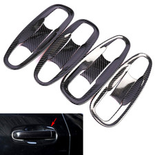 Gloss Carbon Fiber Print Door Handle Groove Bowl Cup Cover Fits 10-23 GX460