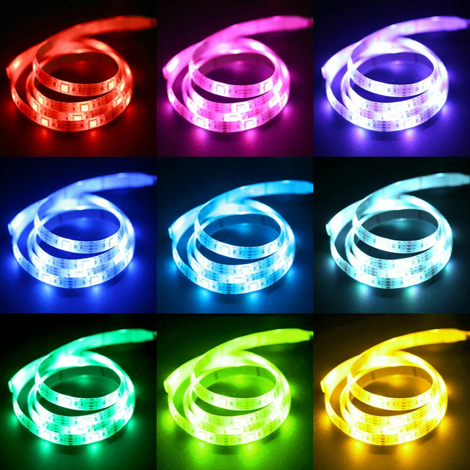 LED Strip Lights 0.5m/1m/2m/3m/4m/5m 5V USB RGB Dimmable TV Back Lighting+Remote - Image 4 of 4