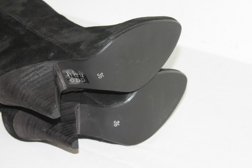 bottes NAF NAF Daim Noir Doublées Cuir T 36 BE - Imagen 9 de 9