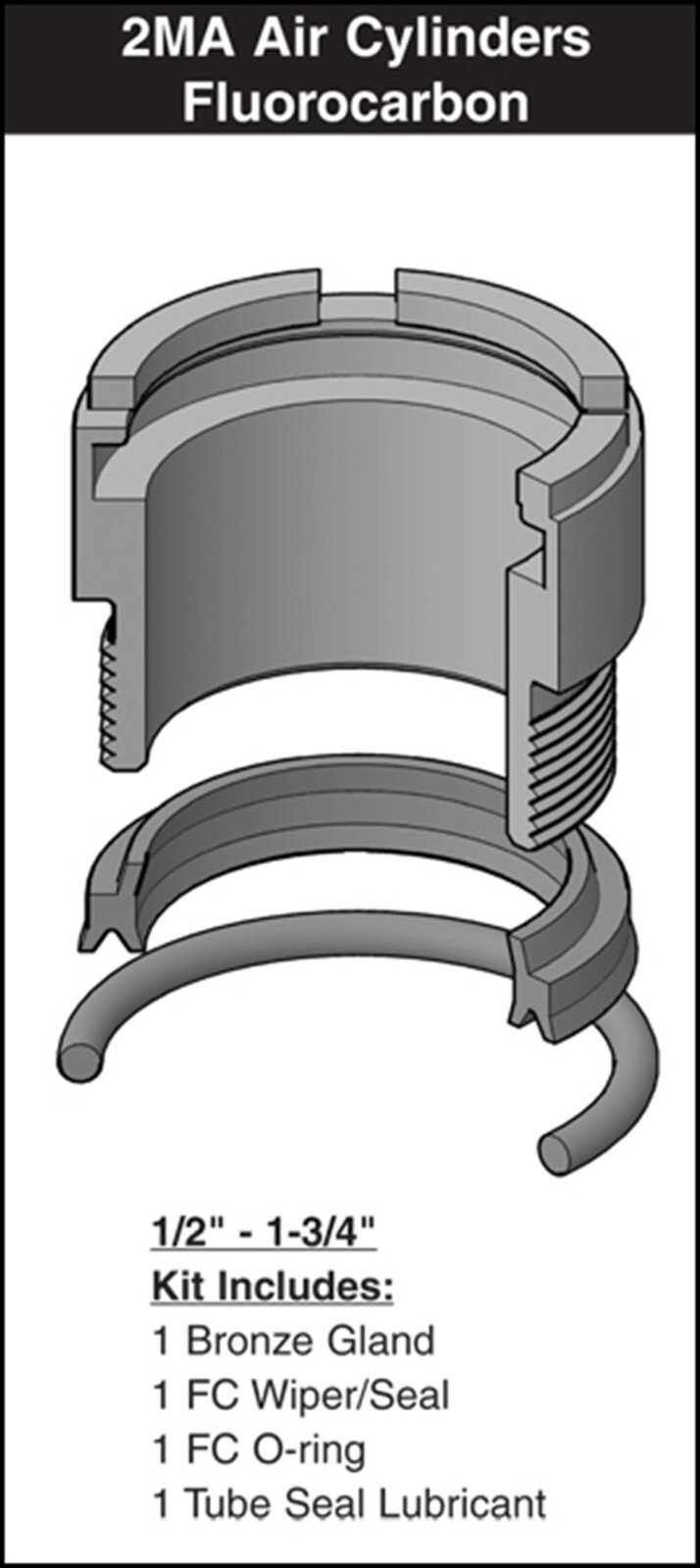 Parker Hannifin 2MA 1" Rod Seal & Gland Kit RG02MA0105 (AIR) (VITON) eBay