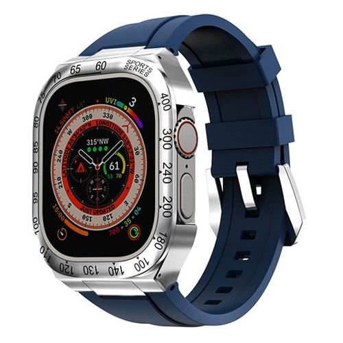 Boîtier lunette métal acier inoxydable str pour bracelet Apple Watch Ultra 2 49 mm - Photo 59 sur 74