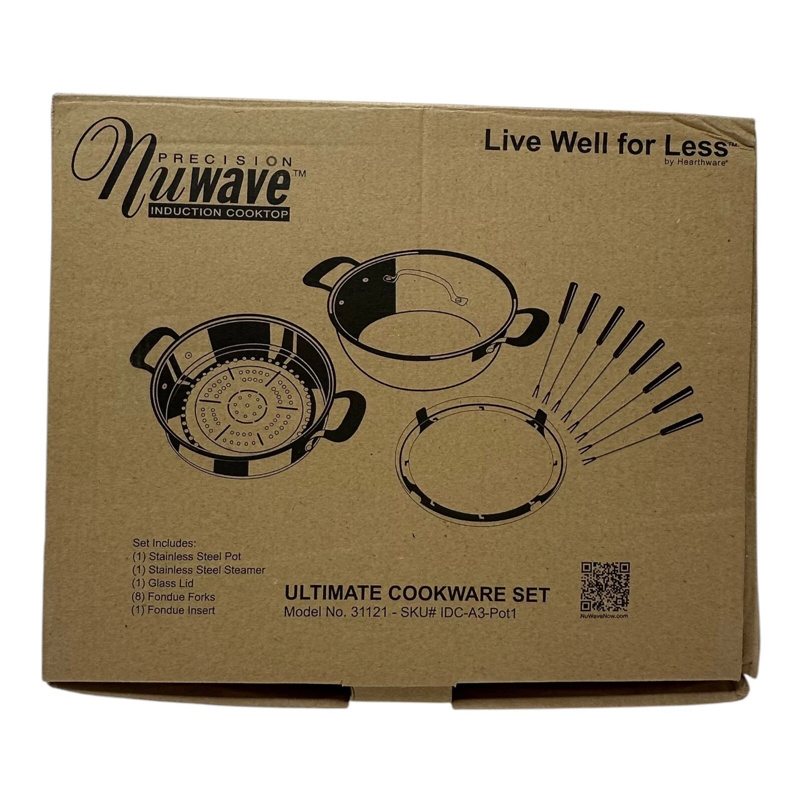 Precision Nuwave Ultimate Induction 12 pc Cookware Set 31121 Steamer Fondue