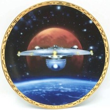 Star Trek Voyagers Series USS Excelsior Statek Płyta ceramiczna 1994 COA W PUDEŁKU