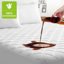 100% Waterproof Mattress Protector Quilted Mattress Pad Cover Breathable Fitted
