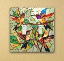 Stained glass Hummingbirds Light Switch Plates Outlet covers rocker covers