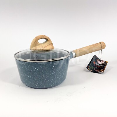 Masterclass Saucepan 1.5 Qt Casserole 6.5 Inch With Lid Premium Blue Cookware