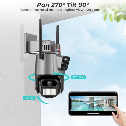 8MP 4K Wireless IP Camera WIFI Outdoor CCTV PTZ Smart Home Security IR Cam IP66 - Picture 10 of 19