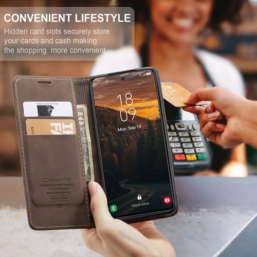 Flip Magnetic Wallet Card PU Leather Case For Samsung S25 S24 S23 S22 S21 S20+ - Picture 20 of 73