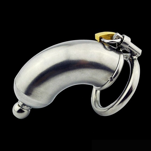 New Stainless Steel Male Chastity Cage Device Men Short Metal Locking Belt - Picture 63 of 63