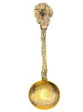 1888 London England antique gold tone mini spoon European hallmarks