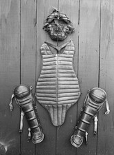 Display Of Baseball Gear Worn By A Big League Catcher 1942 Old Photo