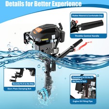 4-stroke 6HP 140CC Outboard Engine with Air-cooling System for Inflatable Boats