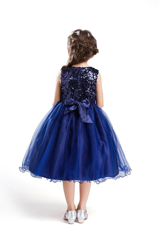 ELSA & ANNA® Girl Princess Wedding Bridesmaid Party Dress Costume Outfit PDBLU01 - Image 3 of 4