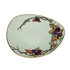Vintage Staffordshire Fashion Shape Blackberry Plate Trinket Dish Saucer