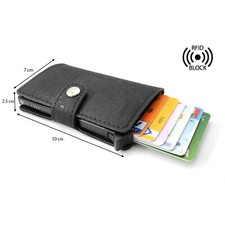 Portafoglio Uomo In Sughero Con Protezione RFID - Pieghevole Bi-Fold, Portamonete E 3 Scomparti Per Carte, Marrone Invecchiato - 4