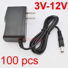 100pcs DC power supply 3V 5V 6V 9V 8V 10V 12V 500mA 1A adapter 5.5mm x 2.1mm US