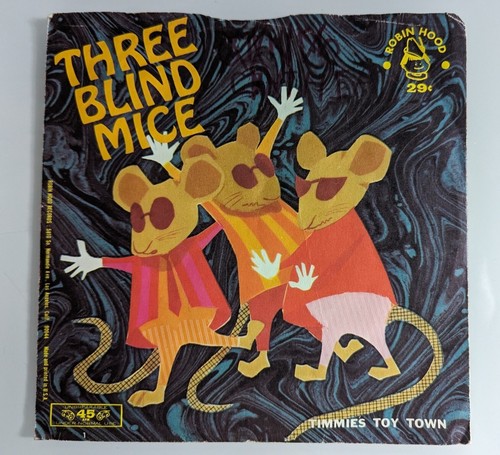 Vintage Three Blind Mice 7" Vinyl Record 45rpm Robin Hood Records Children's