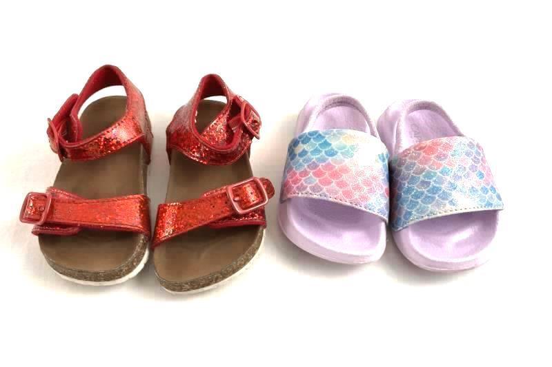 Lotto Da 2 Ragazze' Scarpe Bambino Gap Glitter Rosso Sandali & Capelli Infilare