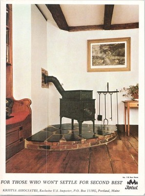Jøtul No. 118 Box Stove Vintage Magazine Ad 1970s Kristia Associates Cast Iron