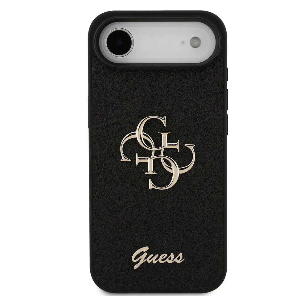 Genuino Guess 4G Brillo Metal Logo Protección contra Impactos para iPhone 17 Air Negro Foto 3 de 4