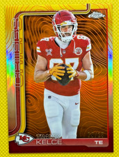 Travis Kelce #150 [Orange Etch Variation] 2025 Topps Chrome NFL /25