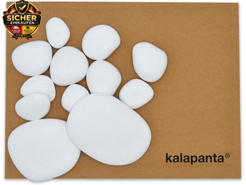 Kit Try-Pack 12 gemischte Dekosteine (10 kleine, 2 große, Weiss), recycelter Kit Try-Pack 12 gemischte Dekosteine (10 kleine, 2 große, Weiss), recycelter