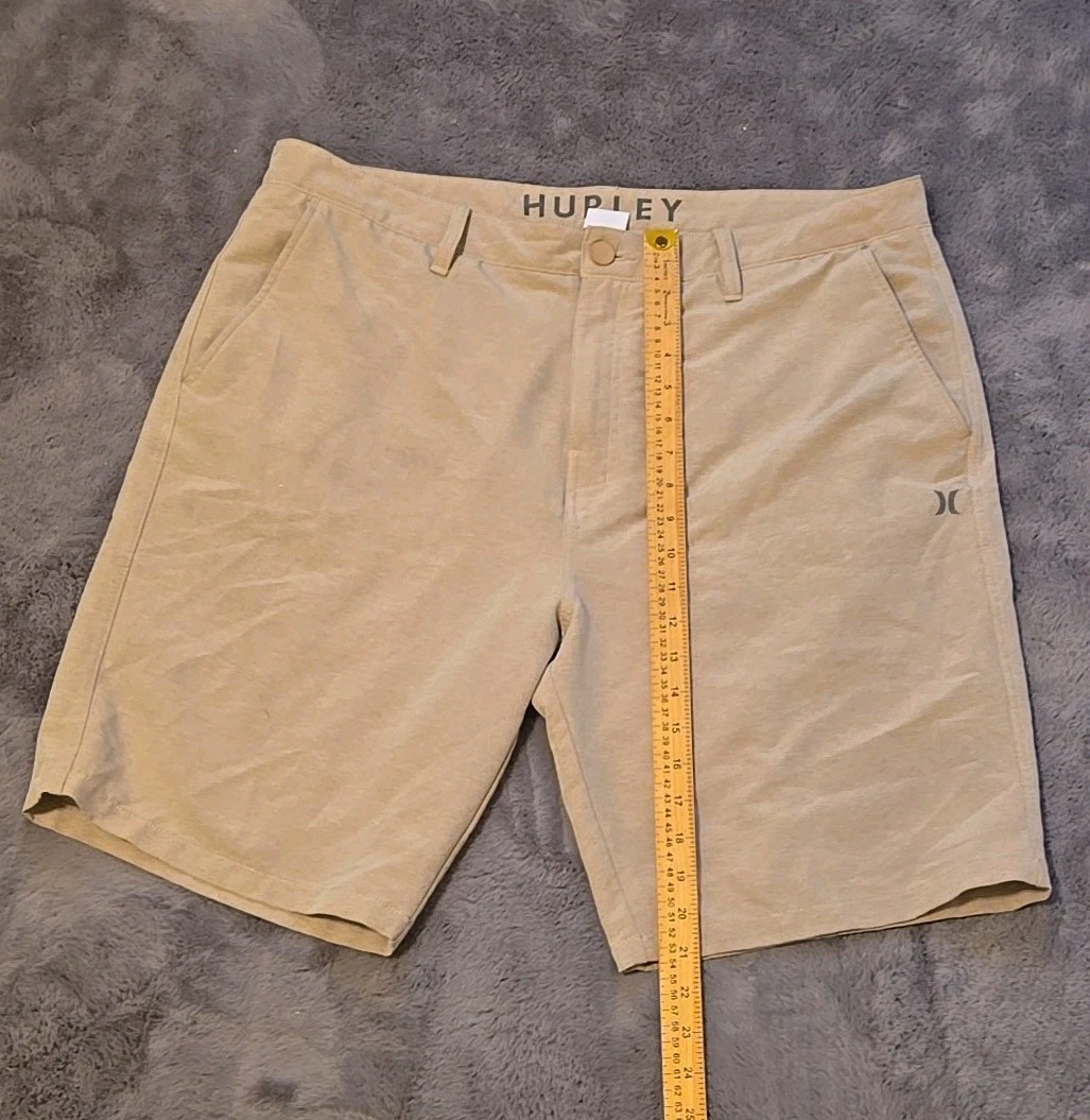 Hurley Mens 38 Hybrid Shorts Tan Khaki Board Shorts Walking Stretch Casual 38