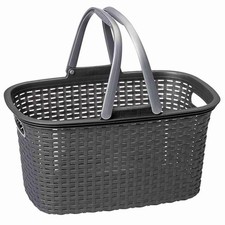 Rival Einkaufskorb Rattan Kunststoff mit 2 Gr...