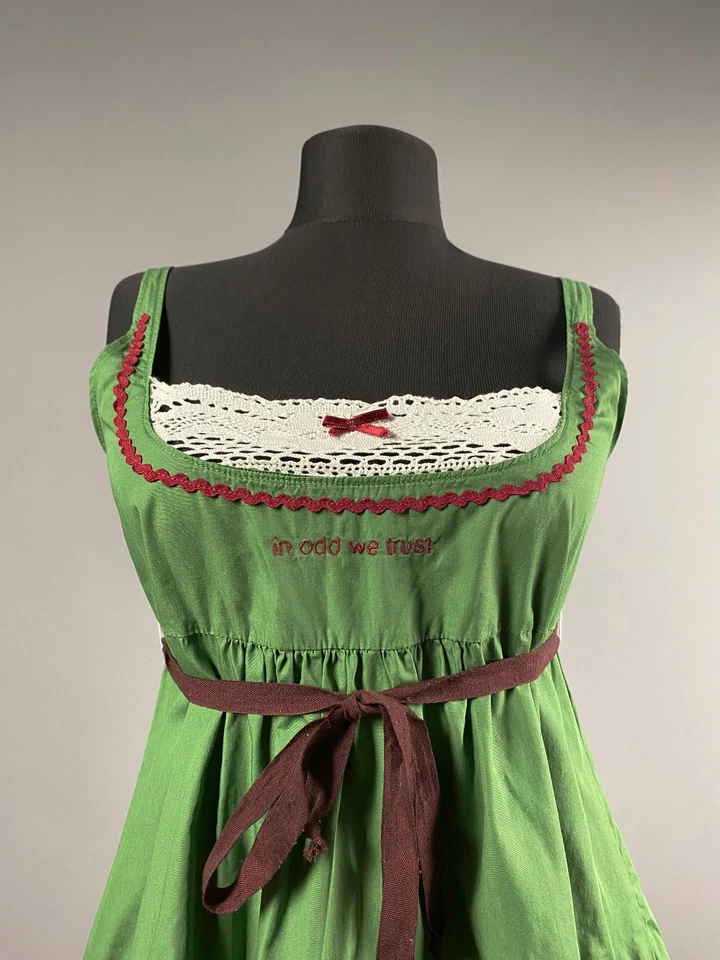 Blusa sin mangas con corbata verde Odd Molly para mujer camiseta pulóver talla 0 Foto 2 de 4