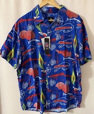 NEW Buffalo Bills Shirt Mens L Multi Color NFL Football Hawaiian Button Front