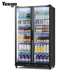 Yeego Commercial Beverage Display Refrigerator With 2 Glass Door 27.1 Cu.ft.