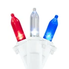 Northlight 50-Count Red White Blue July 4 LED Mini Light Set 15.5ft White Wire
