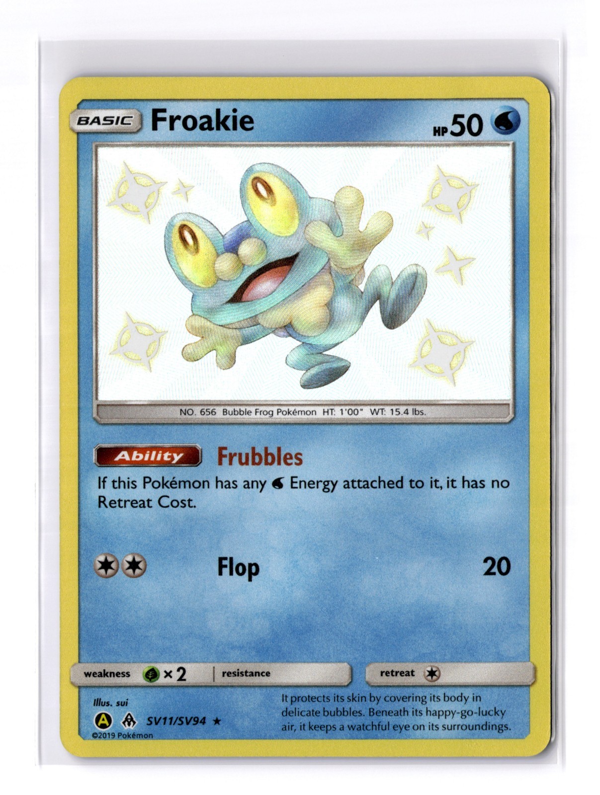 Froakie - SV11/SV94 Sun & Moon Hidden Fates Shiny Holo Rare - NM - POKEMON TCG